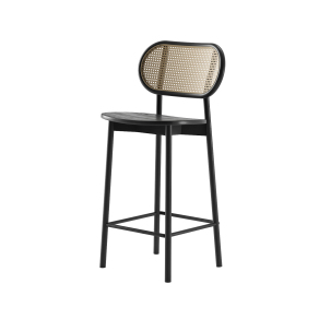 现代藤编实木吧椅 椅子